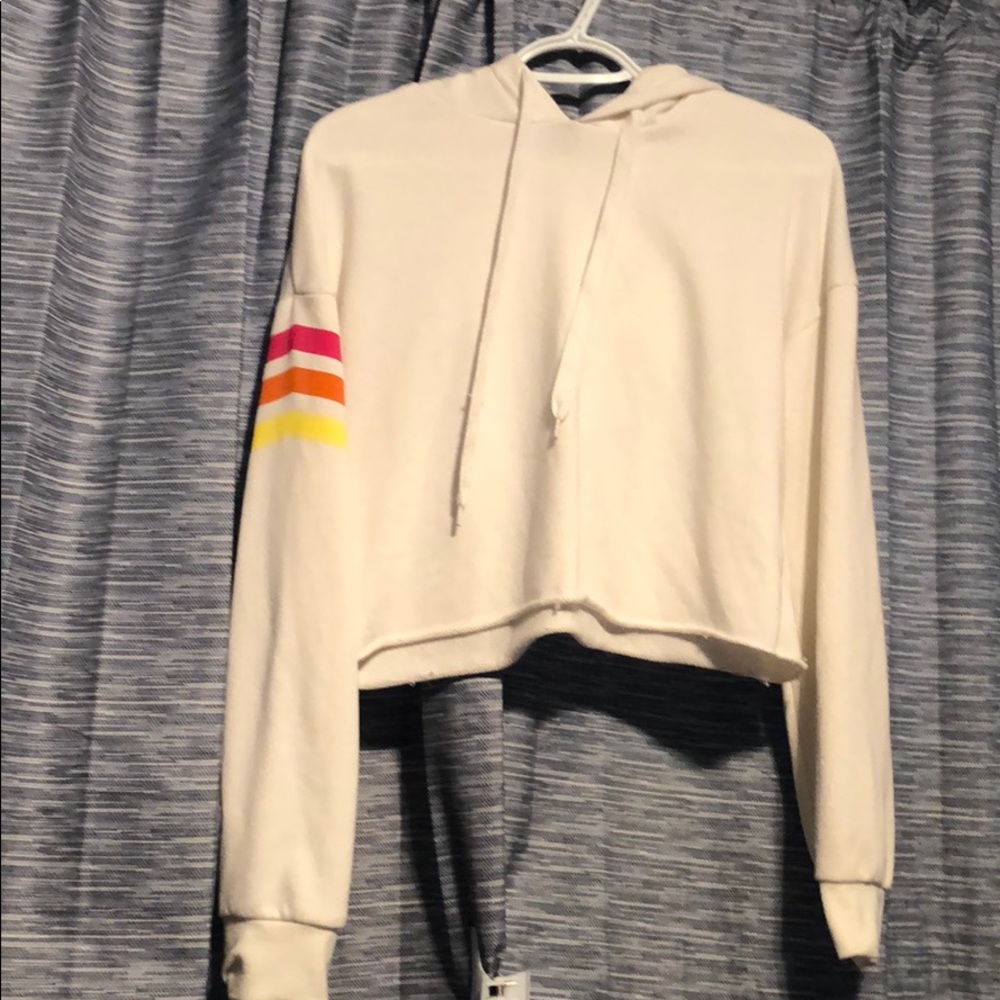 Cropped hoodie.